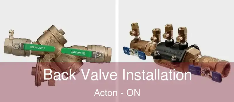  Back Valve Installation Acton - ON